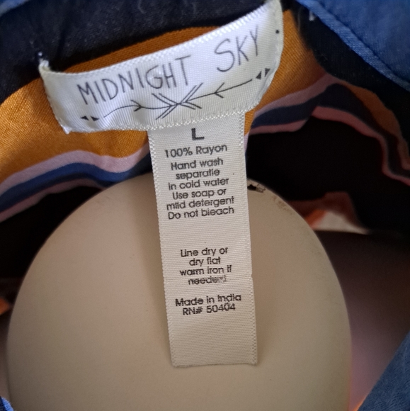 Midnight Sky vertical stripes button down blouse - Picture 2 of 2